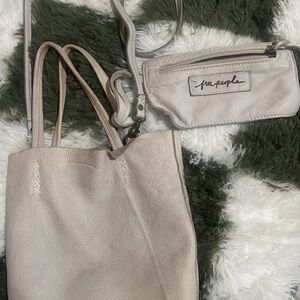 Free People Beige Tote and Crossbody Set